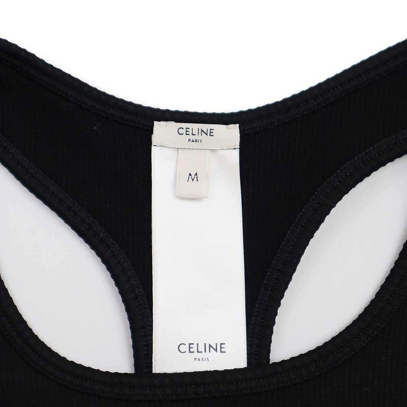 Celine Triomphe Bra Technical Jersey 2x39m547y.38no Black M