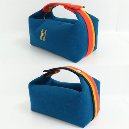 Hermes Brid A Black PM Cabas -le Bleu-paon Svhardware Wool Pouch