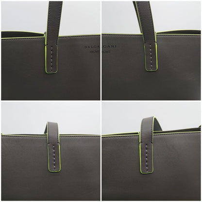 Bulgari X Fragment Collaboration Tote Bag Gray Neon Yellow Storage Bag