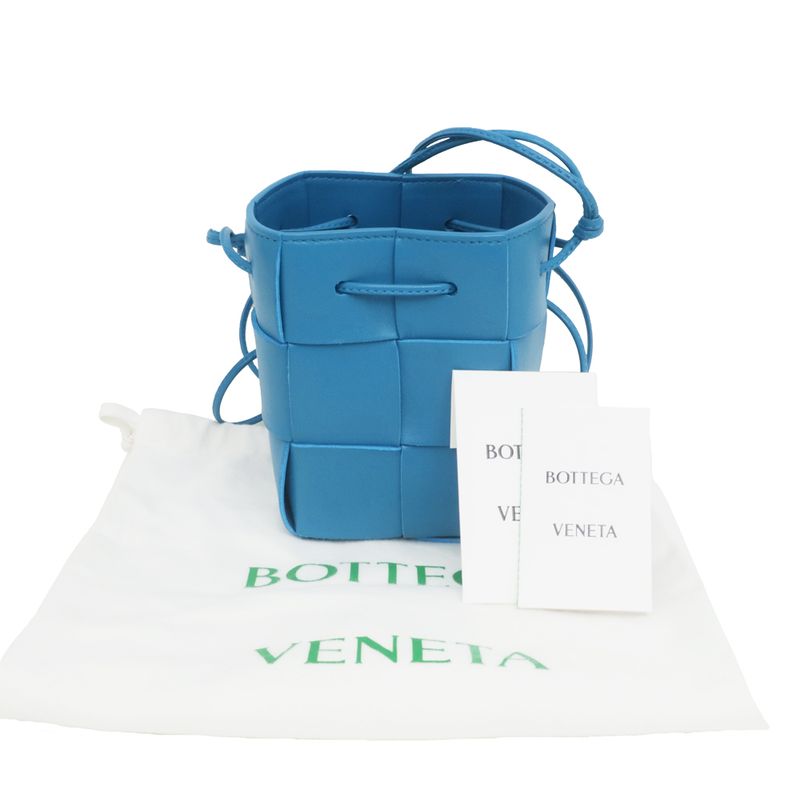 Bottega Veneta Cassette Mini Crossbody Shoulder Bag Bucket Bag Blue -