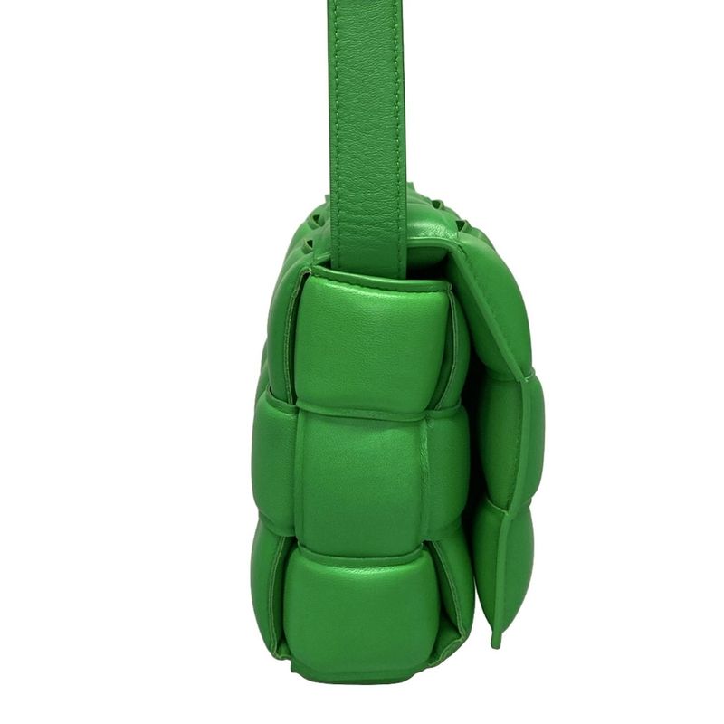 Bottega Veneta Shoulder Bag Padded Cassette Green Lambskin