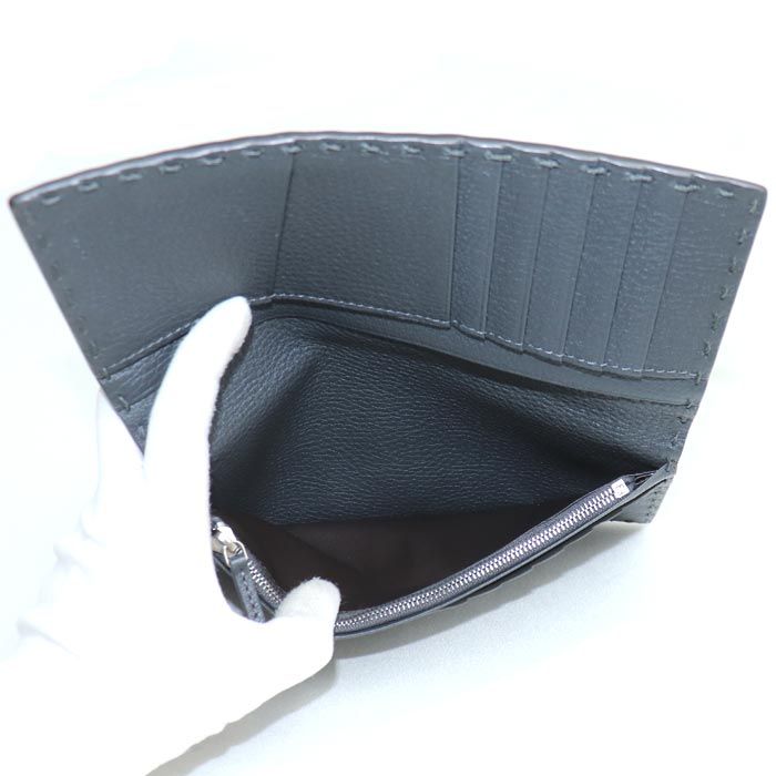 Fendi Selleria Long Wallet Gray 7m0355 Men's Used