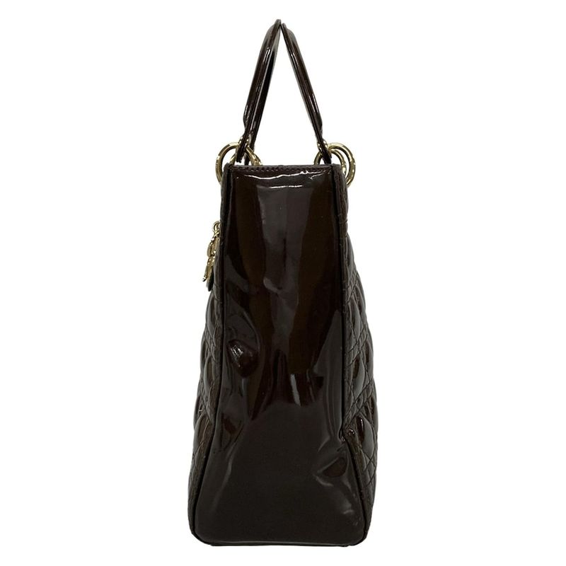 Dior/christian Dior Handbag Lady Dior Large Dark Brown Leather