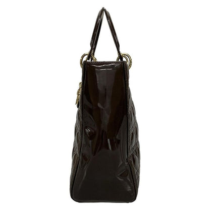 Dior/christian Dior Handbag Lady Dior Large Dark Brown Leather