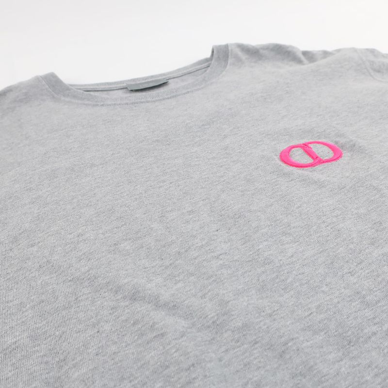 Christian Dior CD Icon T-shirt 943j605f0554 Gray Crew Neck Embroidery