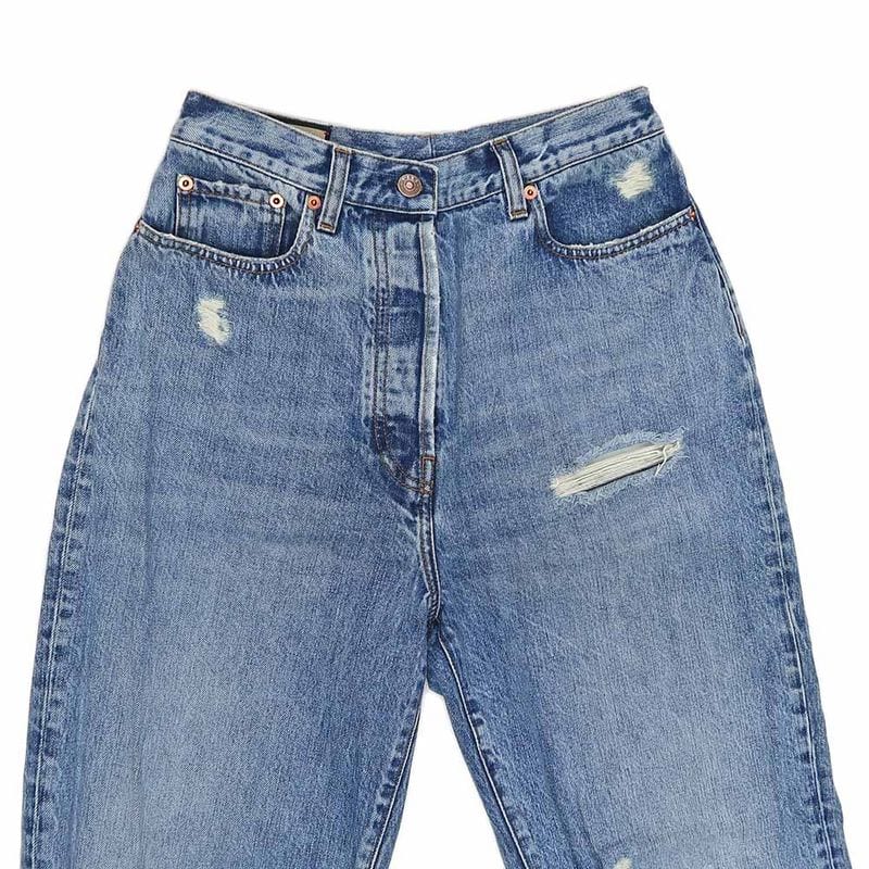 Gucci Denim Pants Damaged Processing 27 Size Light Blue Women's Apparel