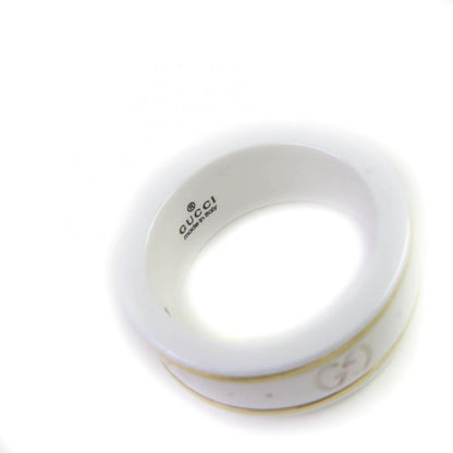 Gucci Ceramic 18K Iconic Ring Ggring Ring White Gold Size Equivalent To Approx