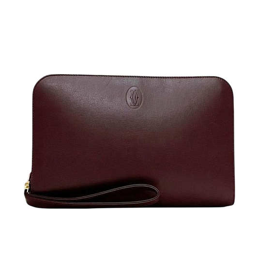 Cartier Second Bag Bordeaux Must Excellent Condition Leather Preowned