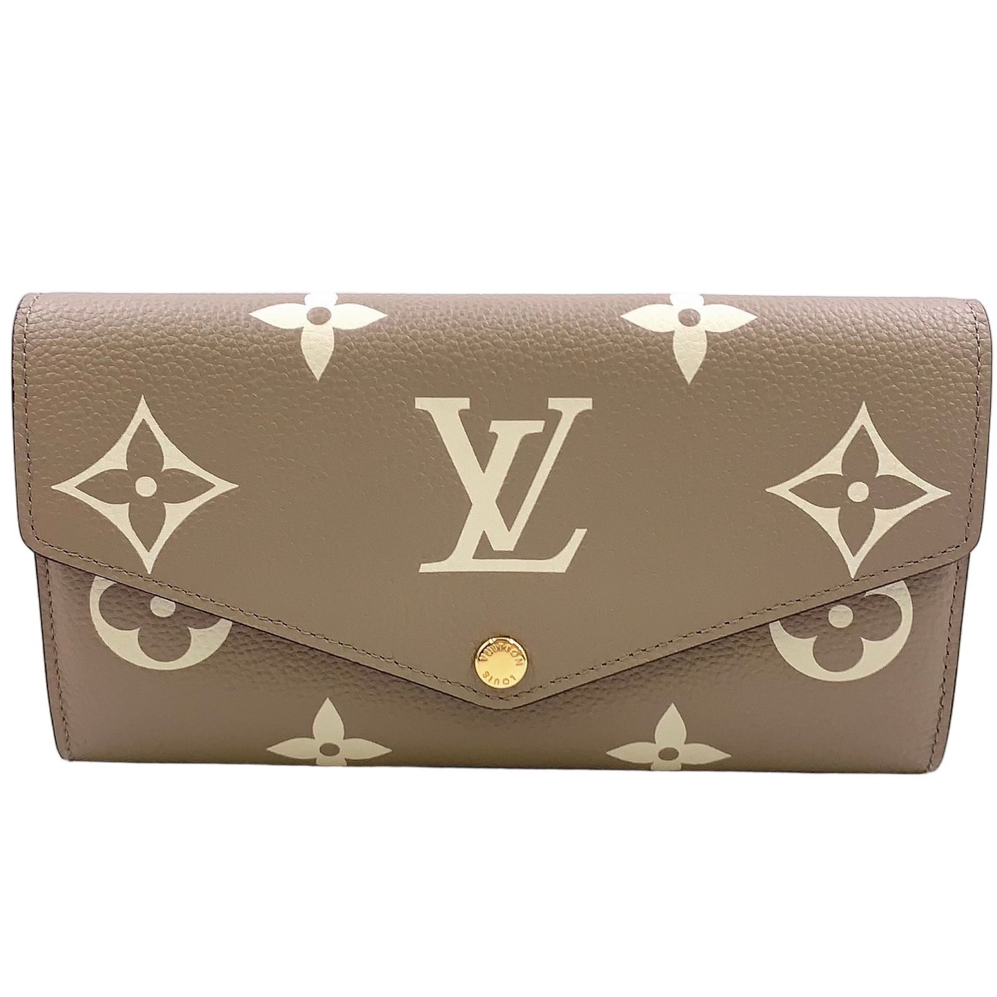 Louis Vuitton Portefeuille Sarah Monogram Empreinte Leather Beige White Bifold