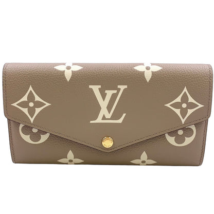 Louis Vuitton Portefeuille Sarah Monogram Empreinte Leather Beige White Bifold