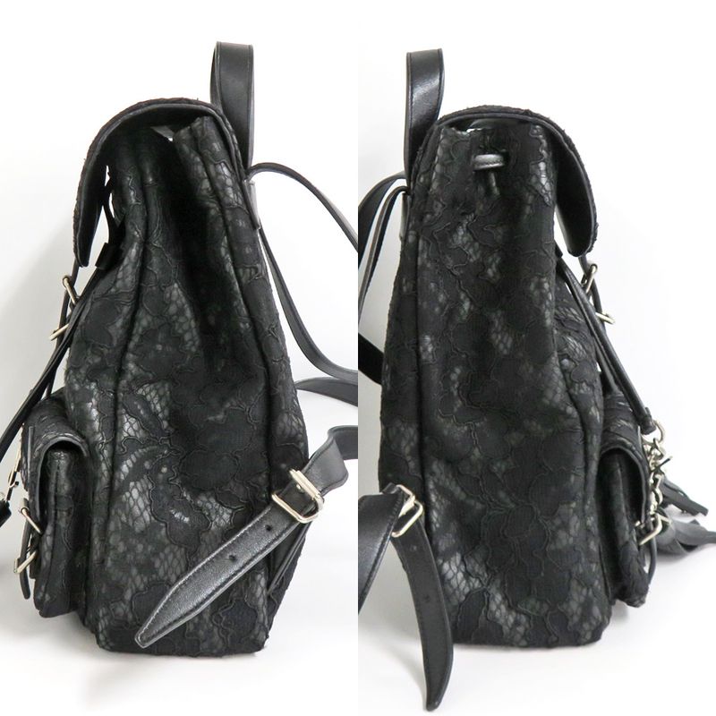 Saint Laurent Rucksack Festival Backpack 421943 Lace Black Fringe