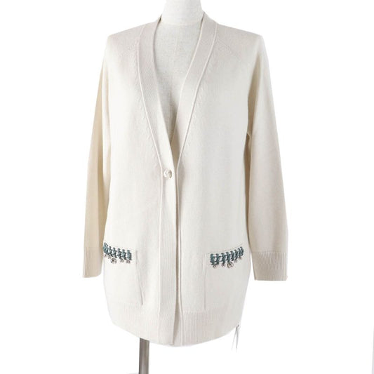 Hermes 22AW 2h2704dn 100% Wool Silk Long Length Knitted Cardigan With Bell