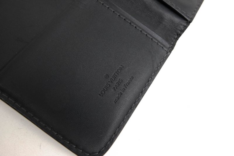 Louis Vuitton Long Wallet Men Leather Genuine Black M97020 Utah Porto Valur