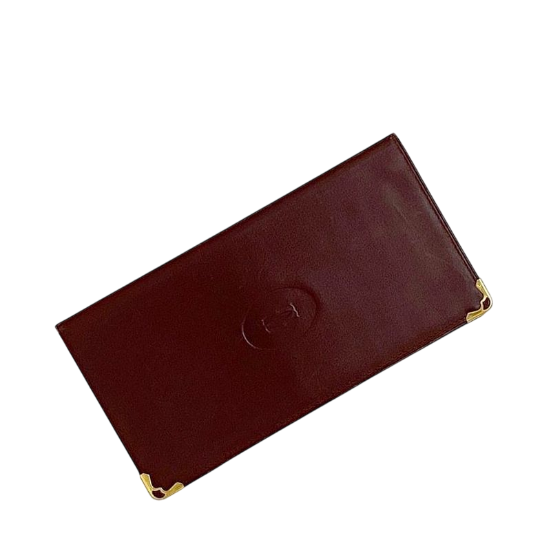 Cartier Fold Wallet Ec22951 Bordeaux Must Wallets Excellent Condition