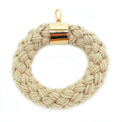 Celine Pendant Top Scrunchie Beige Gold Hardware Plated Accessory-
