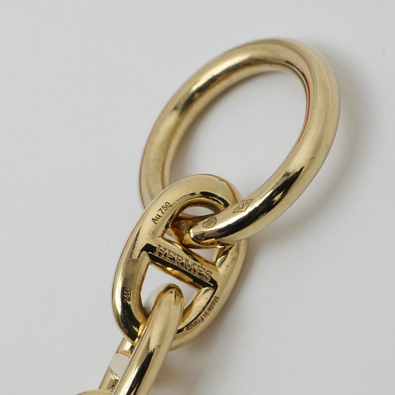 Hermes Chaine D'ancre PM Necklace 750 YG Yellow Gold 43 Pieces 109.6g
