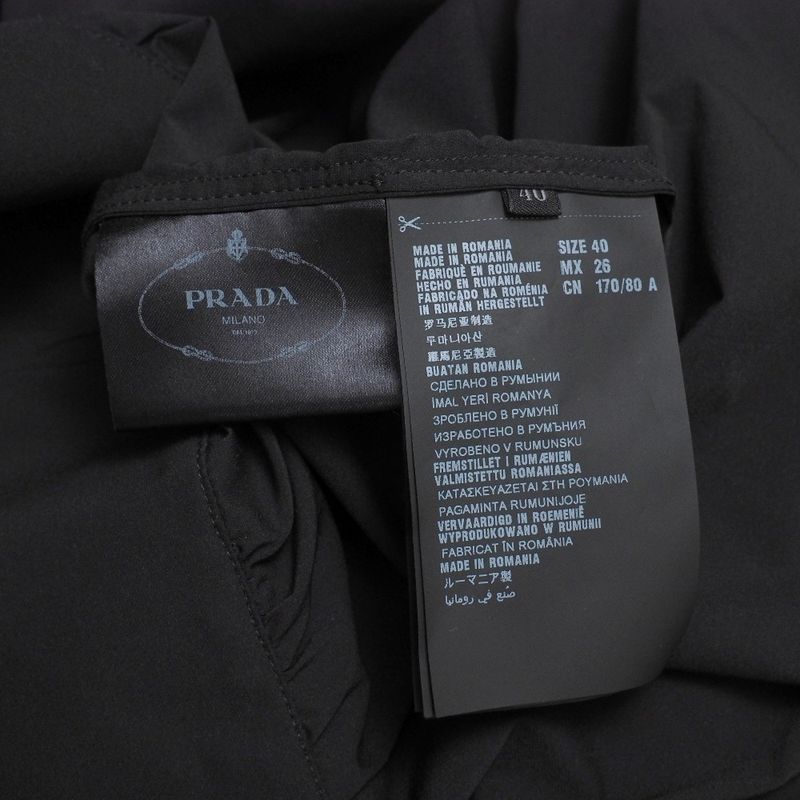 Prada Blouse Size 40 Belted Cubic Sleeve Shirt Black 20251009 Ra6259