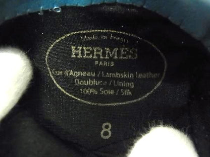 Hermes Serie Lambskin Gloves Gloves Size 8 Women's Blue Fj2923