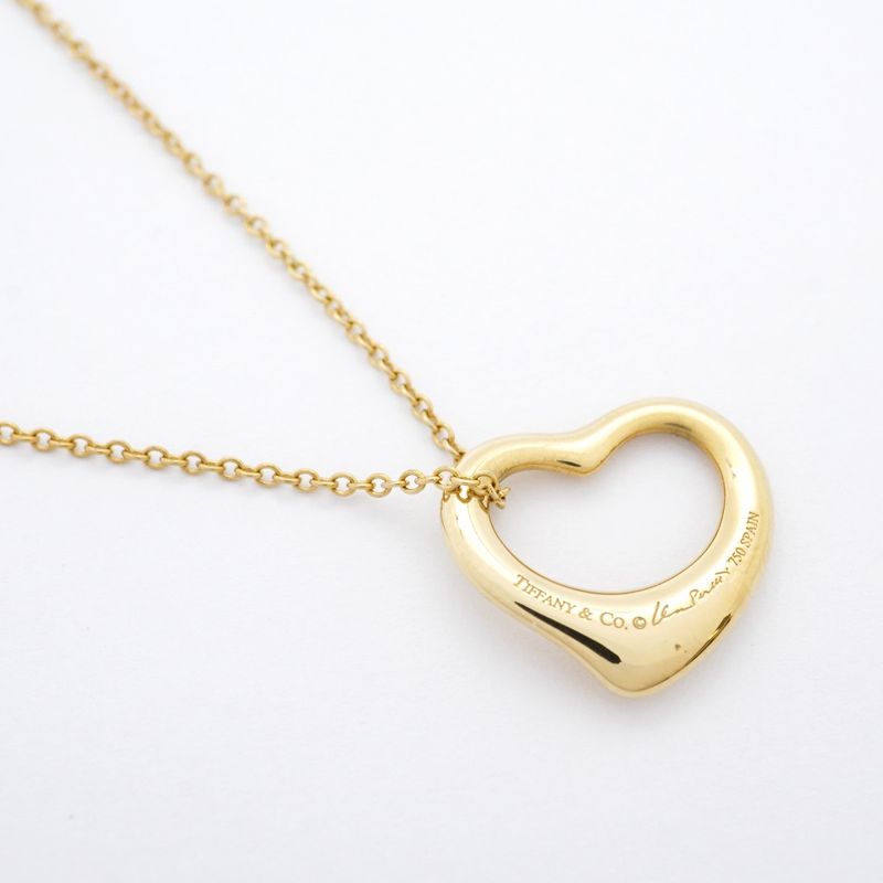 Tiffany & Co Necklace Open Heart 18K Yellow Gold Yellow Gold Ladies