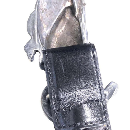 Gucci Horse Buckle Leather Belt Black 80 32