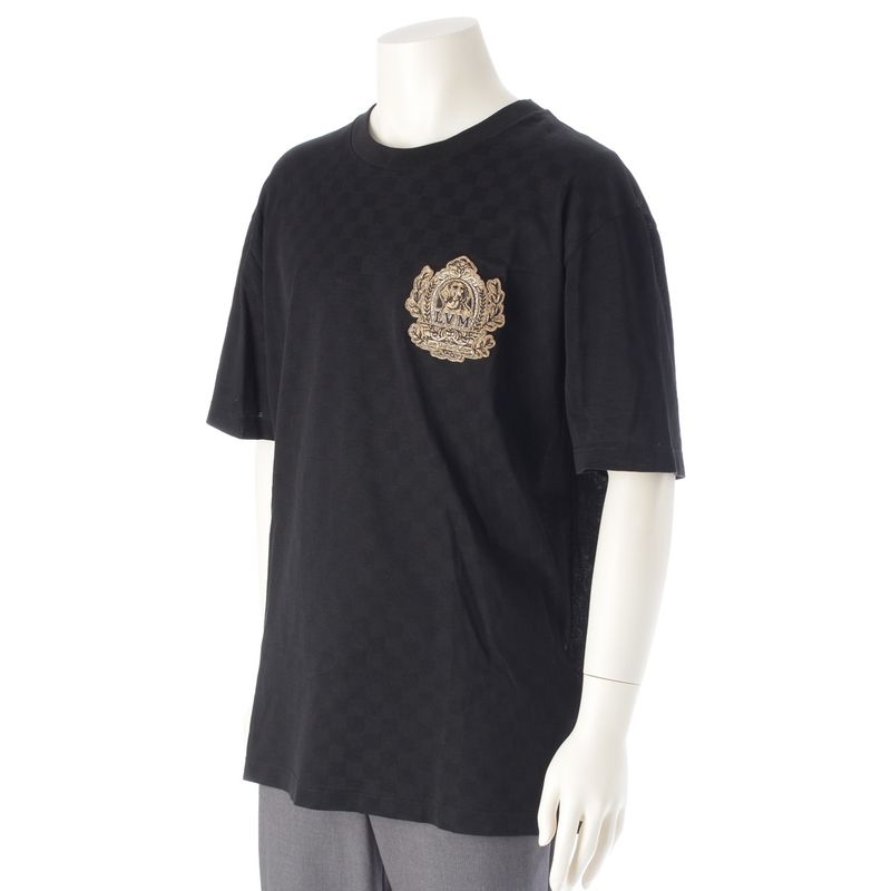 Louis Vuitton 25SS Cotton Damier Signature Patch Short Sleeve T-shirt Crew Neck