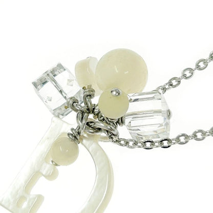Christian Dior Metal Dior Logo Shell Heart Necklace Women Silver 343594 Necklace