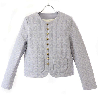 Celine Triomphe Striped Chelsea Jacket with Butty 2v65s128x.07cg Blue 34