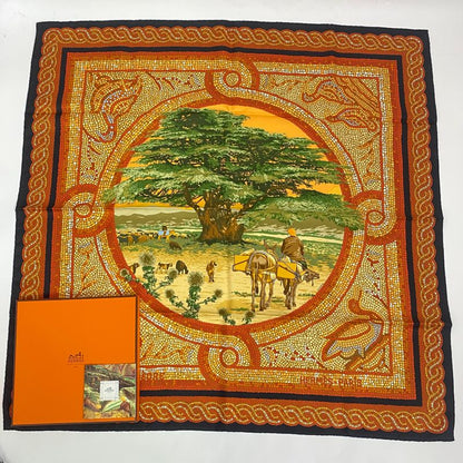 Hermes Carre 90 Under The Himalayan Cedars SOUS LE Cedre Silk Scarf Multicolor