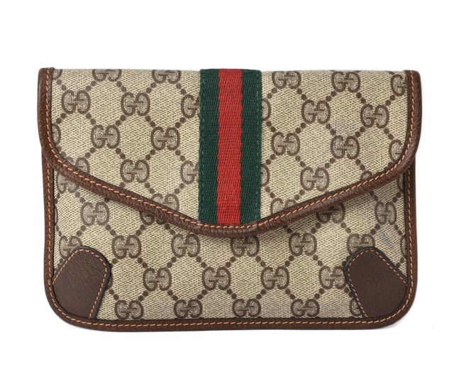 Gucci Clutch Pouch Multi Pouch Vintage GG Brown Beige