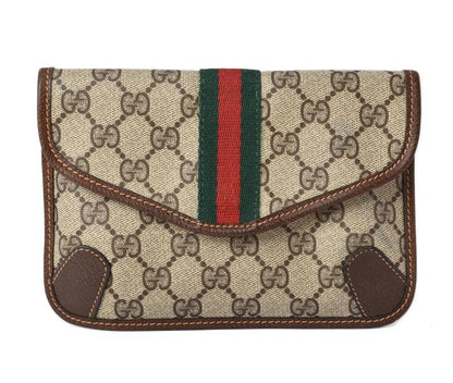 Gucci Clutch Pouch Multi Pouch Vintage GG Brown Beige