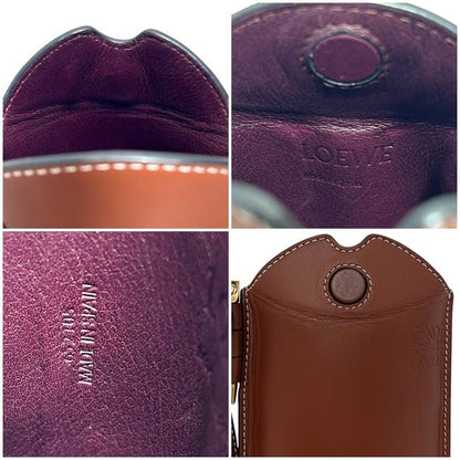 Loewe Shoulder Bag Phone Shoulder Brown Gate Open