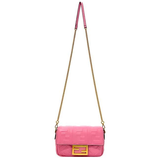 Fendi 2way Mini Bag Baguette Small Pink Gold
