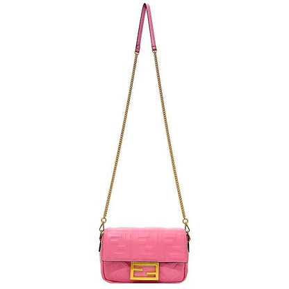 Fendi 2way Mini Bag Baguette Small Pink Gold