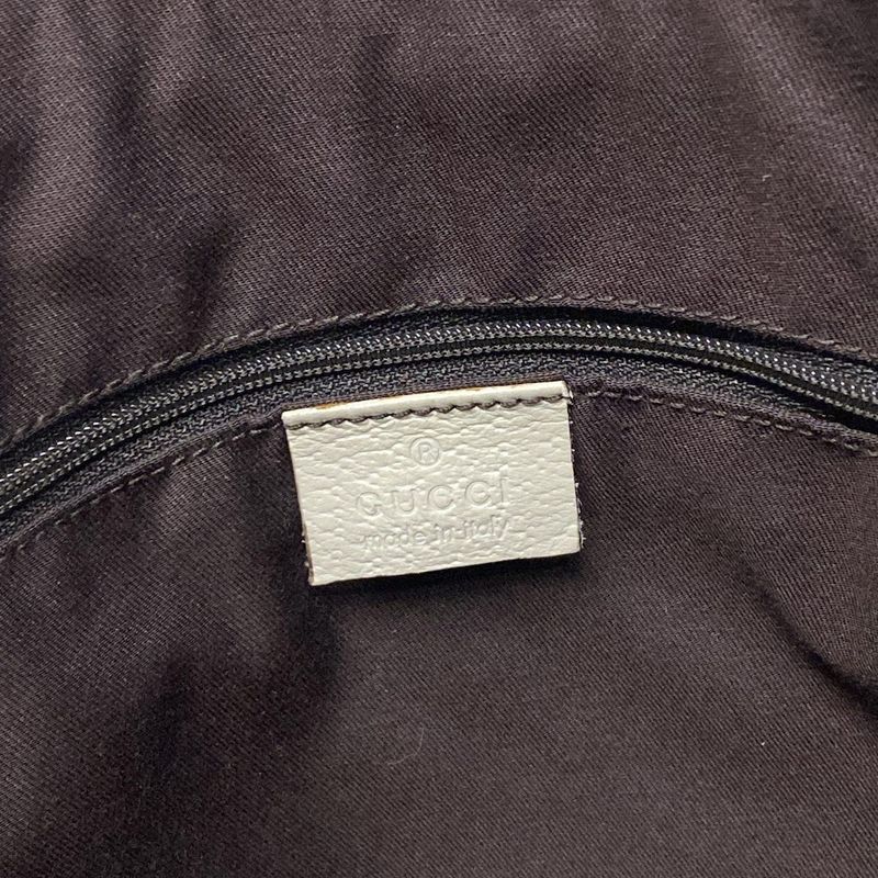 Gucci Shoulder Bag Abby GG Pattern 153025 Beige Dark Brown And Ivory Leather