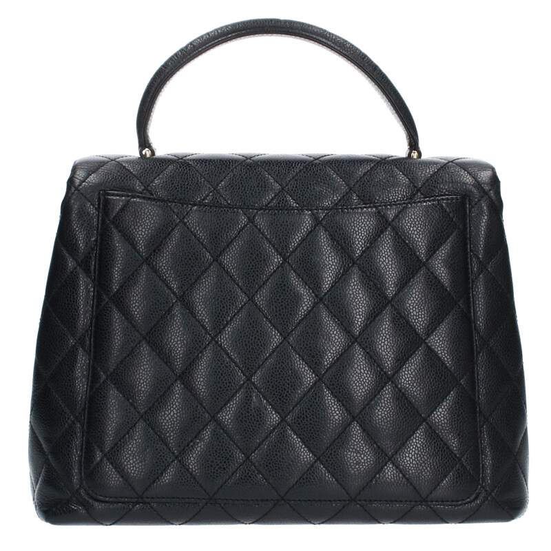 Chanel A12397 Caviar Skin Coco Mark Turnlock Handbag Women