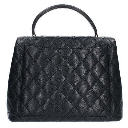 Chanel A12397 Caviar Skin Coco Mark Turnlock Handbag Women