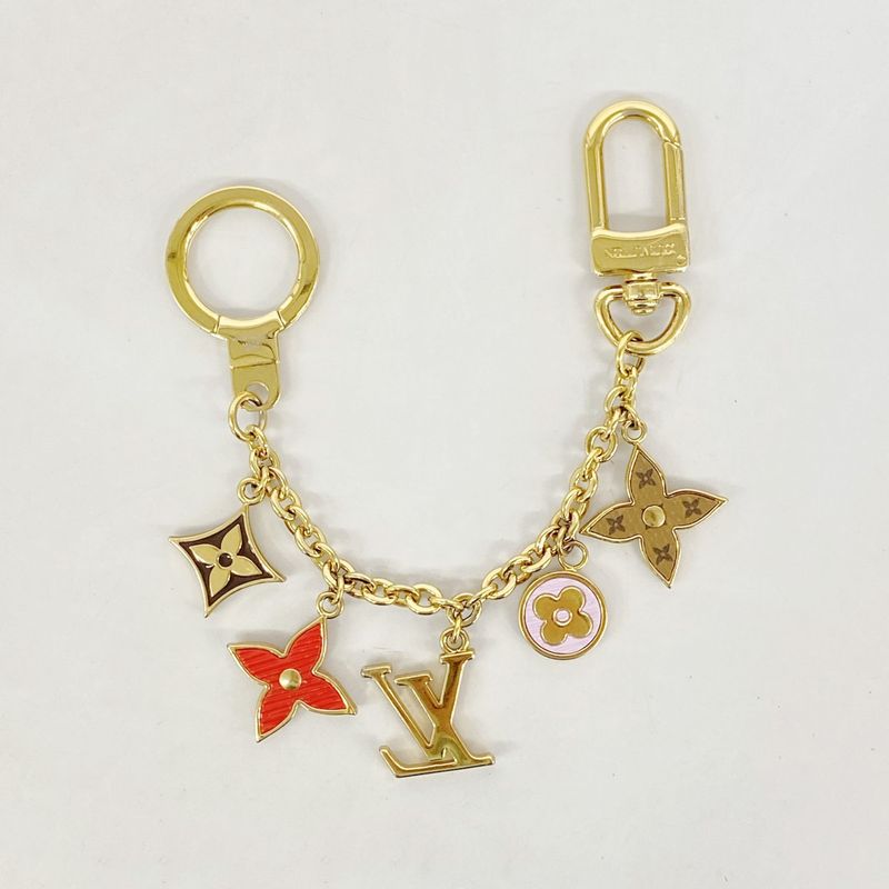 Louis Vuitton Key Holder Chain Spring Street M00540 Gold Multicolor Women's