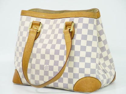 Authentic Louis Vuitton LV Hampstead PM Damier Azure Tote Handbag White N51207