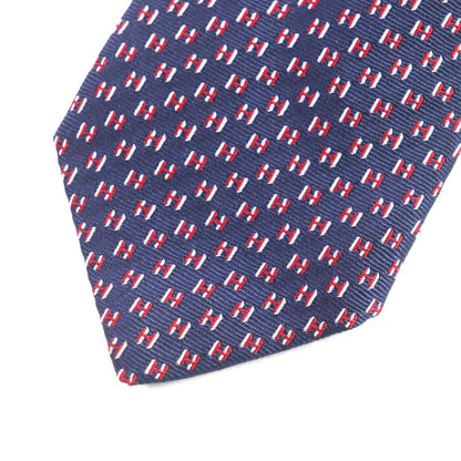  Hermes 339320t H Flamboyant Web 100% Silk Marine/rouge/blanc Spider Tie With