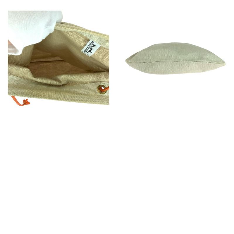 Hermes Aline GM White Orange Gold Hardware Canvas/toile Chevron Tote Bag Women