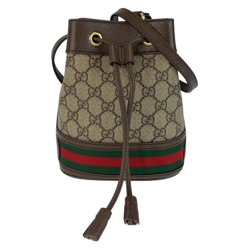 Gucci Ophidia Brown Gold Hardware GG Supreme Canvas/leather 550620 Shoulder Bag