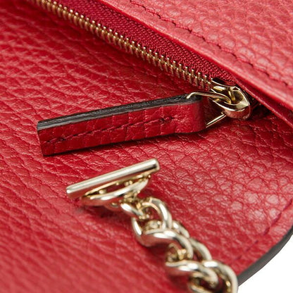 Gucci Clutch And Second Bag Shoulder Bag Dollar Calf Red