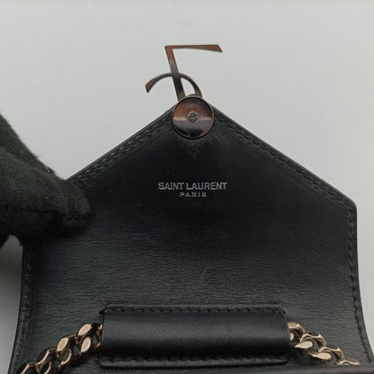 Yves Saint Laurentyves Saint Laurent Studded Flap Black Leather 347918 Dpl347918