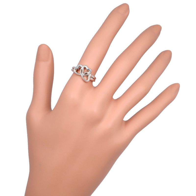 Tiffany & Co Triple Heart Silver 925 Size 11 Ladies' 4.2g Ring