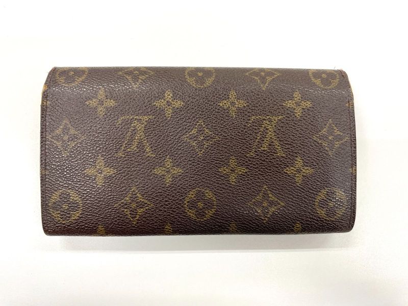 Louis Vuitton Monogram Pochette Porte Monet Cles Di Long Wallet M61725 Brown