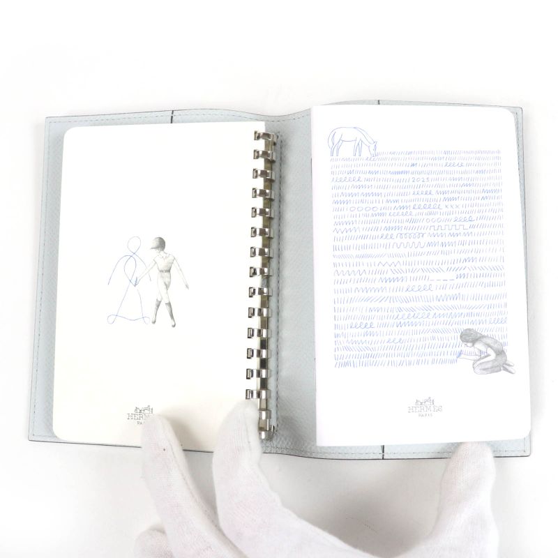 Hermes Agenda PM Vaux Epson Blue Brume Silver Hardware Calendar Refill 《PM》 1