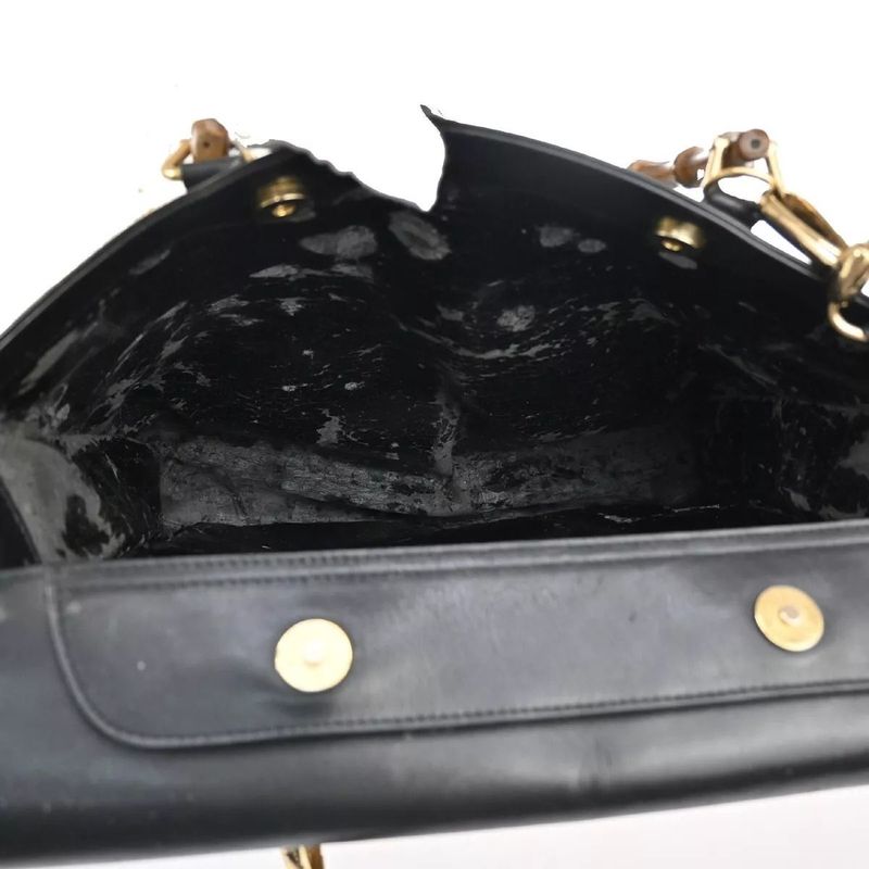 Gucci Bamboo Handbag Shoulder Bag Leather 01bs174