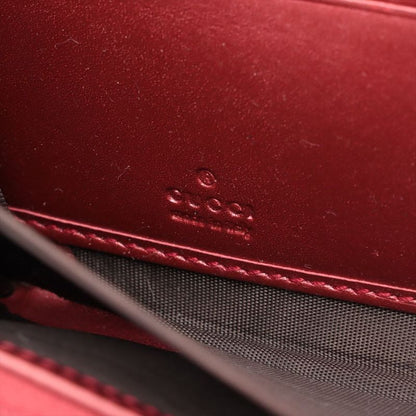 Gucci 308005 Leather Round Zip Wallet Long Red Made In Italy