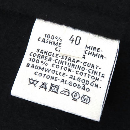 Hermes 100% Cashmere Serie Buttons Long Gilet Vest Black White 40 Made In Italy