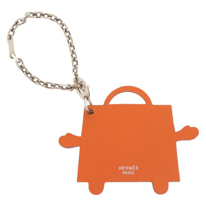 Hermes Kerry Doll Vota Delacto Silver 925 Orange Key Holder Charm 0937 Hermes